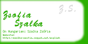 zsofia szalka business card