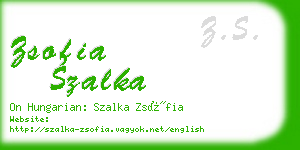 zsofia szalka business card